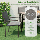 Set of 6 Stackable Patio Chair with Breathable Fabric Seat by DirectDeals