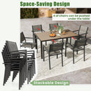 Set of 6 Stackable Patio Chair with Breathable Fabric Seat by LJGDeals