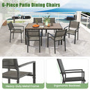 Set of 6 Stackable Patio Chair with Breathable Fabric Seat by LJGDeals