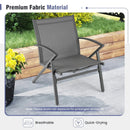Patio Chairs Set of 2 Lawn Chairs with Heavy Duty Metal Frame-Grey by LJGDeals