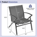 Patio Chairs Set of 2 Lawn Chairs with Heavy Duty Metal Frame-Grey by LJGDeals