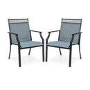 Patio Chairs Set of 2 with All Weather Breathable Fabric-Blue