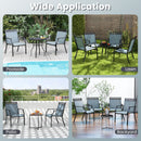 Patio Chairs Set of 2 with All Weather Breathable Fabric-Blue