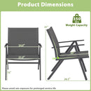 Patio Chairs Set of 2 with Breathable Mesh Fabric and Metal Frame-Gray by LJGDeals