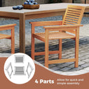 Patio Chairs Set of 2 with Inclined Backrests and Slatted Seats by LJGDeals