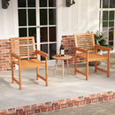 Patio Chairs Set of 2 with Inclined Backrests and Slatted Seats by LJGDeals