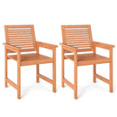 Patio Chairs Set of 2 with Inclined Backrests and Slatted Seats by LJGDeals
