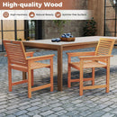 Patio Chairs Set of 2 with Inclined Backrests and Slatted Seats by LJGDeals