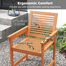 Patio Chairs Set of 2 with Inclined Backrests and Slatted Seats by LJGDeals
