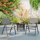 Patio Chairs Set of 2 Outdoor Dining Chair with Breathable Fabric Seat by LJGDeals