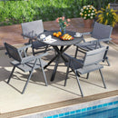 Patio Chairs Set of 2 Outdoor Dining Chair with Breathable Fabric Seat by LJGDeals