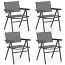 Patio Chairs Set of 2 Outdoor Dining Chair with Breathable Fabric Seat