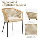 Patio Chairs Set of 4 with Curved Backrest and Seat Cushion for Patio