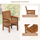 Patio Chairs Set of 2 Outdoor Solid Wood Chairs with Slatted Seat and Inclined Backrest by LJGDeals