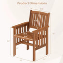 Patio Chairs Set of 2 Outdoor Solid Wood Chairs with Slatted Seat and Inclined Backrest by LJGDeals