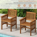 Patio Chairs Set of 2 Outdoor Solid Wood Chairs with Slatted Seat and Inclined Backrest by LJGDeals