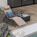 Outdoor Chaise Lounge Glider Chair with Armrests and Pillow by LJGDeals