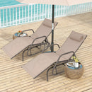 Outdoor Chaise Lounge Glider Chair with Armrests and Pillow by LJGDeals