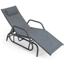 Outdoor Chaise Lounge Glider Chair with Armrests and Pillow by LJGDeals