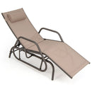 Outdoor Chaise Lounge Glider Chair with Armrests and Pillow by LJGDeals