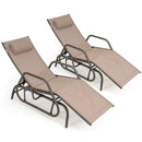 Outdoor Chaise Lounge Glider Chair with Armrests and Pillow by LJGDeals
