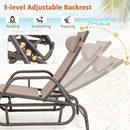 Outdoor Chaise Lounge Glider Chair with Armrests and Pillow by LJGDeals