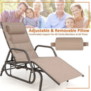Outdoor Chaise Lounge Glider Chair with Armrests and Pillow by LJGDeals