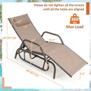 Outdoor Chaise Lounge Glider Chair with Armrests and Pillow by LJGDeals