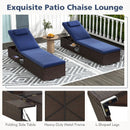 Outdoor PE RattanChaise Lounge with 6-level Backrest by LJGDeals