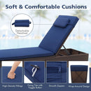 Patio Chaise Lounge Set of 2 with Backrest Seat Cushion and Headrest by LJGDeals