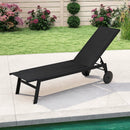 Patio Chaise Lounge Chair with Wheels and 6 by LJGDeals
