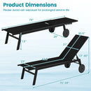 Patio Chaise Lounge Chair with Wheels and 6 by LJGDeals