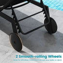 Patio Chaise Lounge Chair with Wheels and 6 by LJGDeals