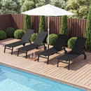 Patio Chaise Lounge Chair with Wheels and 6 by LJGDeals