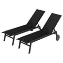 Patio Chaise Lounge Chair with Wheels and 6 by LJGDeals