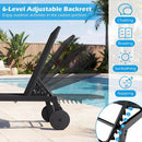 Patio Chaise Lounge Chair with Wheels and 6 by LJGDeals