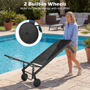 Patio Chaise Lounge Chair with Wheels and 6 by LJGDeals