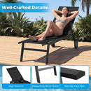 Patio Chaise Lounge Chair with Wheels and 6 by LJGDeals