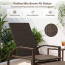Patio Chaise Lounge Outdoor Rattan Lounge Chair with Retractable Ottoman
