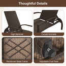 Patio Chaise Lounge Outdoor Rattan Lounge Chair with Retractable Ottoman
