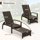 Patio Chaise Lounge Outdoor Rattan Lounge Chair with Retractable Ottoman by LJGDeals