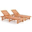 Patio Chaise Lounge Chair Solid Wood Slatted Recliner with Adjustable Backrest by LJGDeals