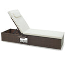 Outdoor PE RattanChaise Lounge with 6-level Backrest by LJGDeals