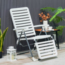 PP Folding Patio Chaise Lounger with 7-Level Backrest and Cozy Footrest by LJGDeals