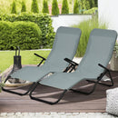 2 Pieces Folding Portable Patio Chaise Lounger with Rocking Design-Light Green by LJGDeals