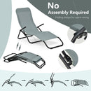 2 Pieces Folding Portable Patio Chaise Lounger with Rocking Design-Light Green by LJGDeals