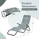 2 Pieces Folding Portable Patio Chaise Lounger with Rocking Design-Light Green by DirectDeals