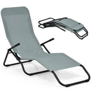 2 Pieces Folding Portable Patio Chaise Lounger with Rocking Design-Light Green by LJGDeals