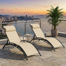 Patio Chaise Lounges Set of 2 Outdoor Recliner with 5-Position Backrest by LJGDeals