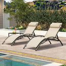 Patio Chaise Lounges Set of 2 Outdoor Recliner with 5-Position Backrest by LJGDeals